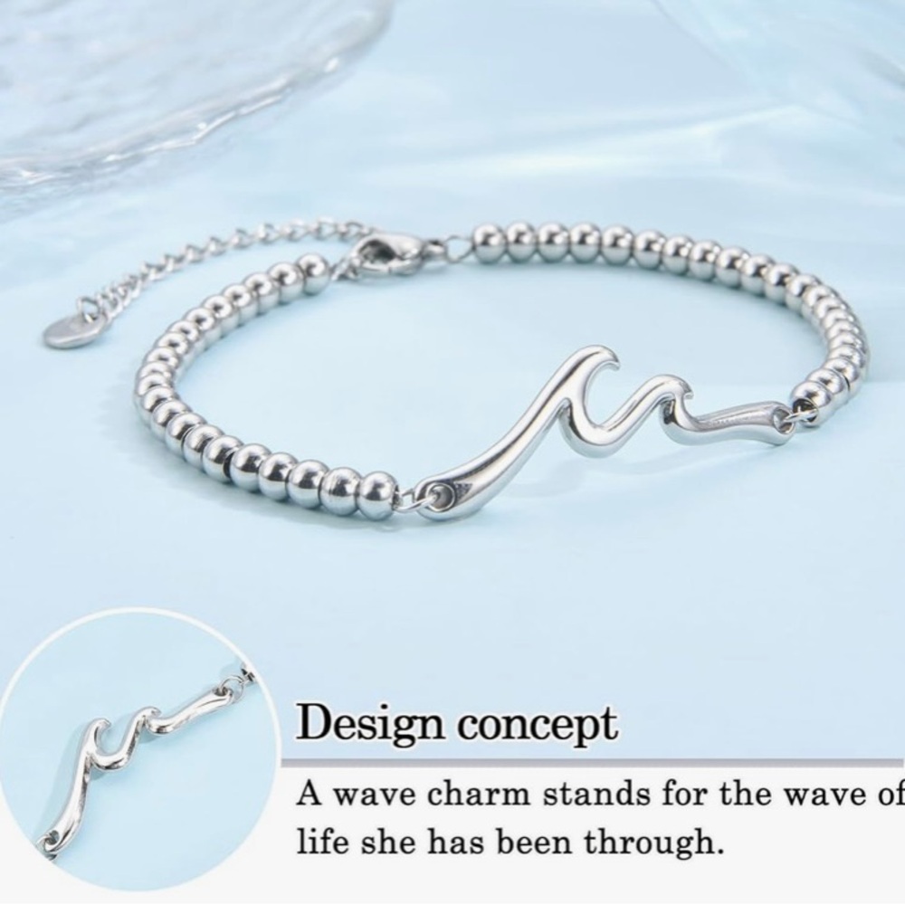 Wave Bracelet “50th” Birthday - Picture 2 of 6